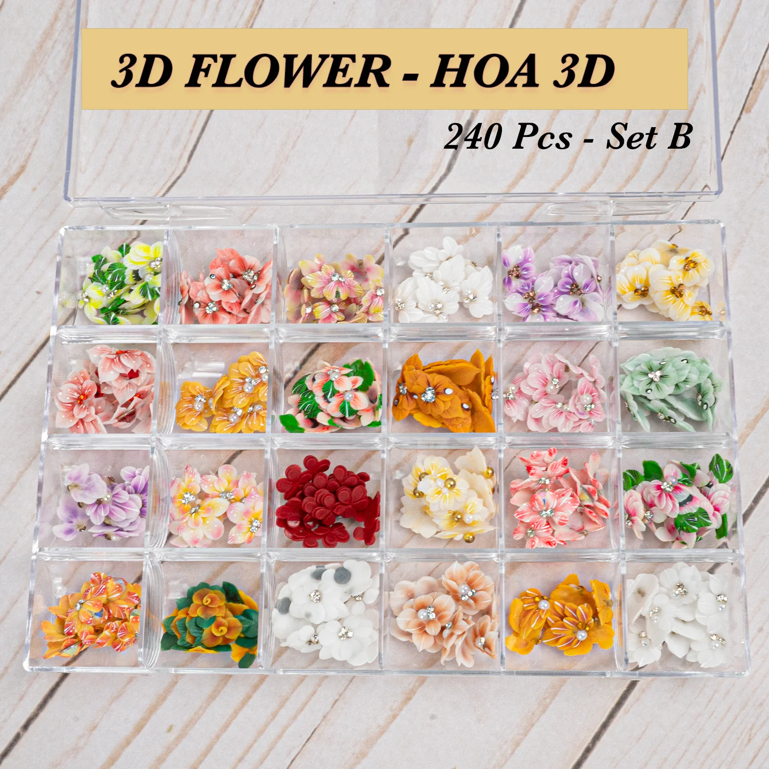 3D DECORATION - FLOWERS_BOWS - 24 DESIGNS | 240 pcs - Image 2
