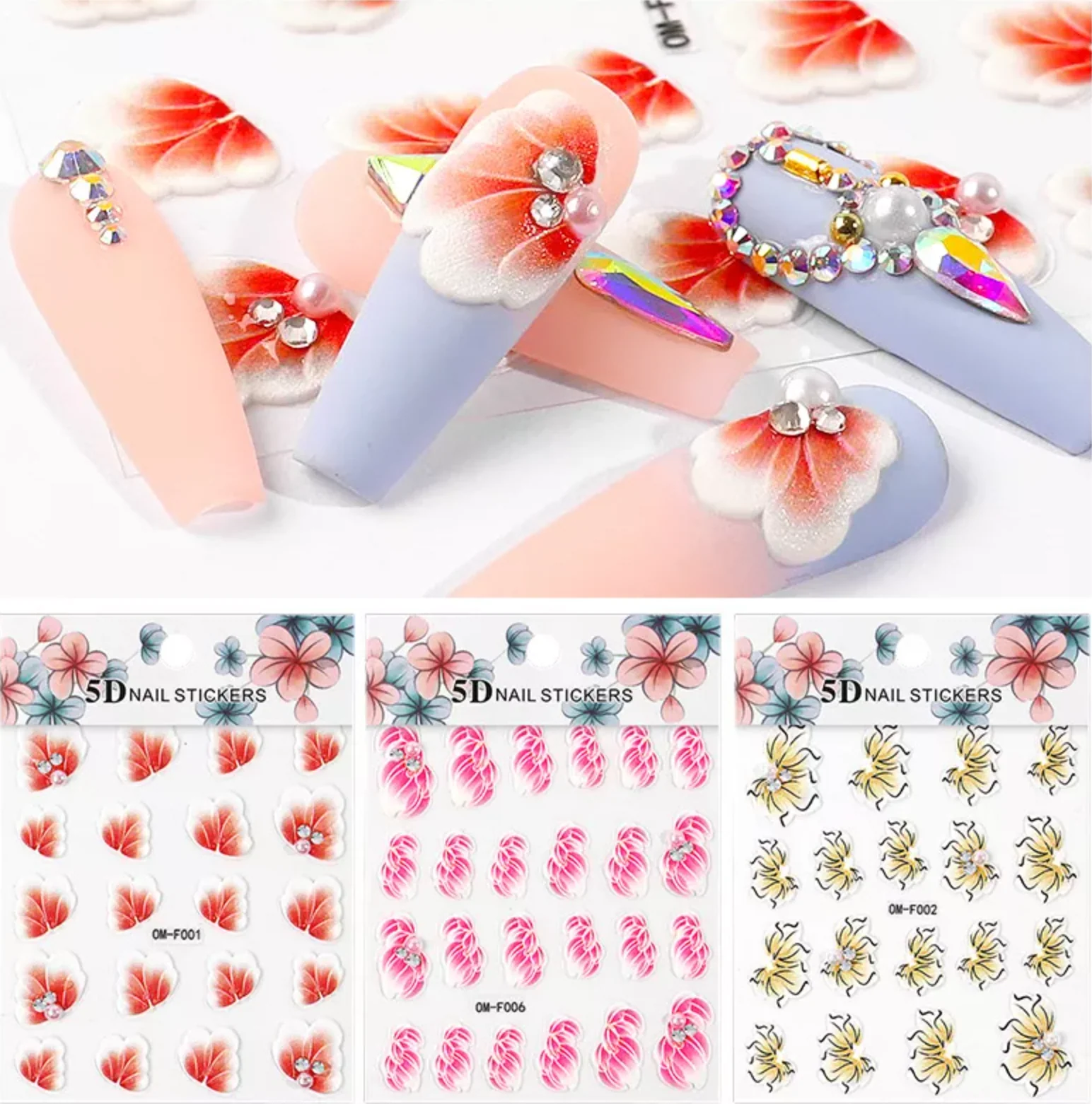 STICKER - 5D FLOWERS | SET 4 PCS - Image 2