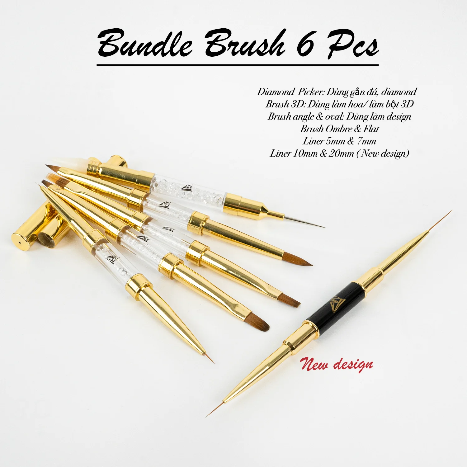 Brush Bundle Liners - Set 6Pcs (12 Heads)