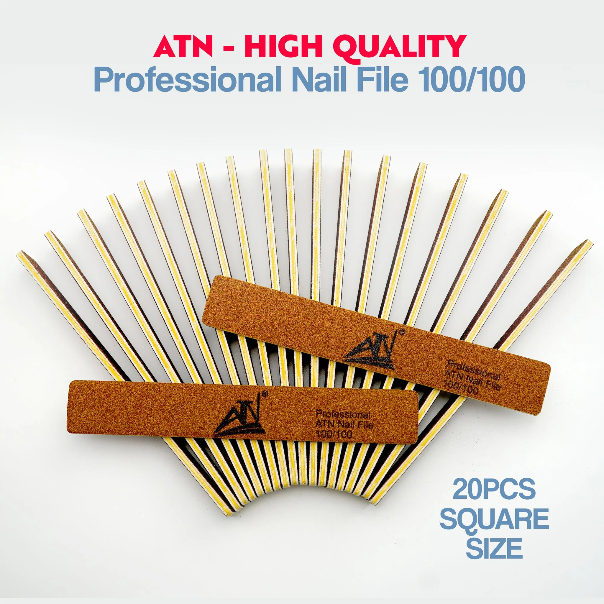 ATN Nail File 100/100 - Yellow - Pack 20pcs - Image 2