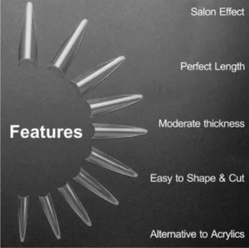 Stiletto Nail Tips (Sizes 0–9, 50pcs/Bag) - Image 4