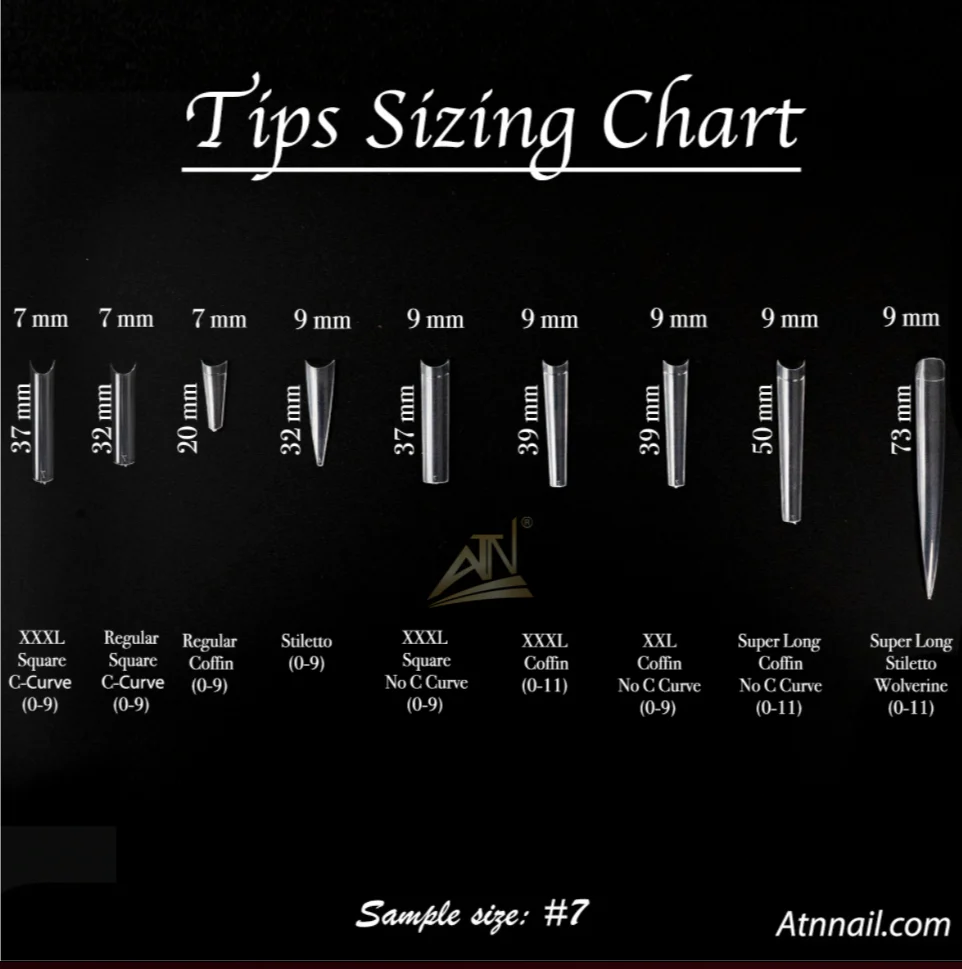 Stiletto Nail Tips (Sizes 0–9, 50pcs/Bag) - Image 5