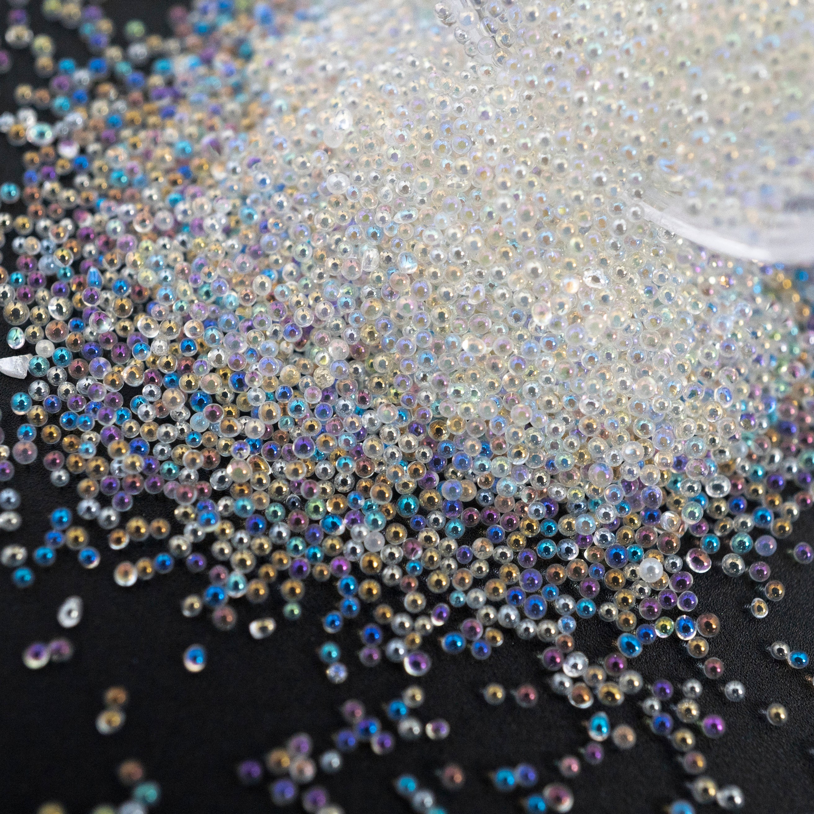 NAIL DECORATION - BEADS - AB RAINBOW - 0.8mm - Image 3