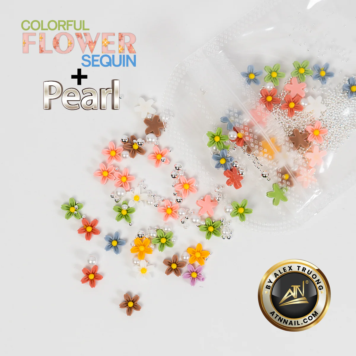 Nails Decoration - 5D Colorful Butterfly / Flower & Pearl - Image 3
