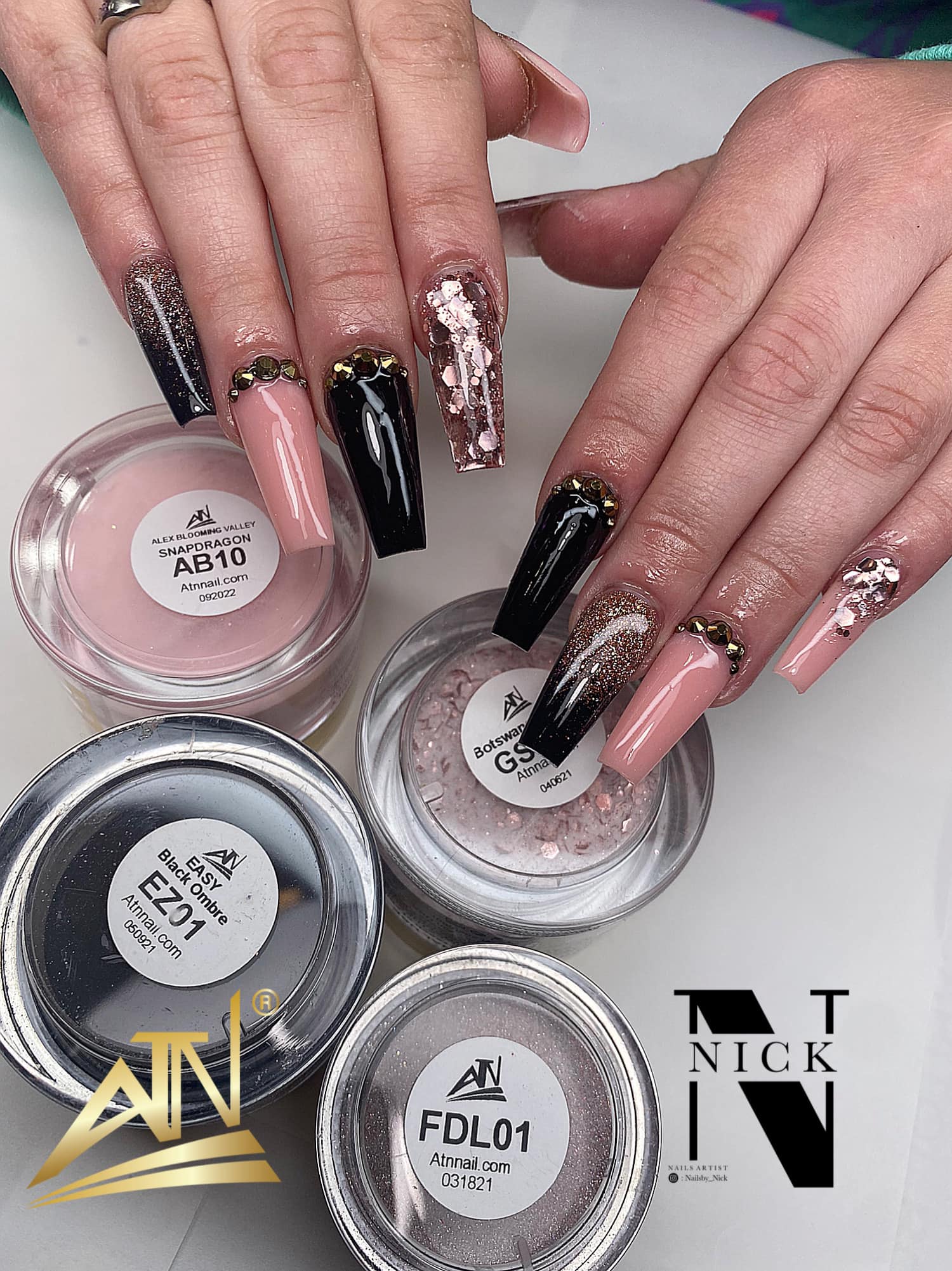 Black & Red Ombre Acrylic Powder - Image 15