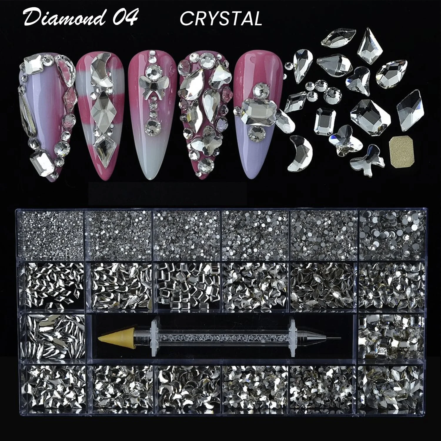 Diamond Box - Mixed  Shapes Rhinestone | 20 Shapes/Pack - Image 5