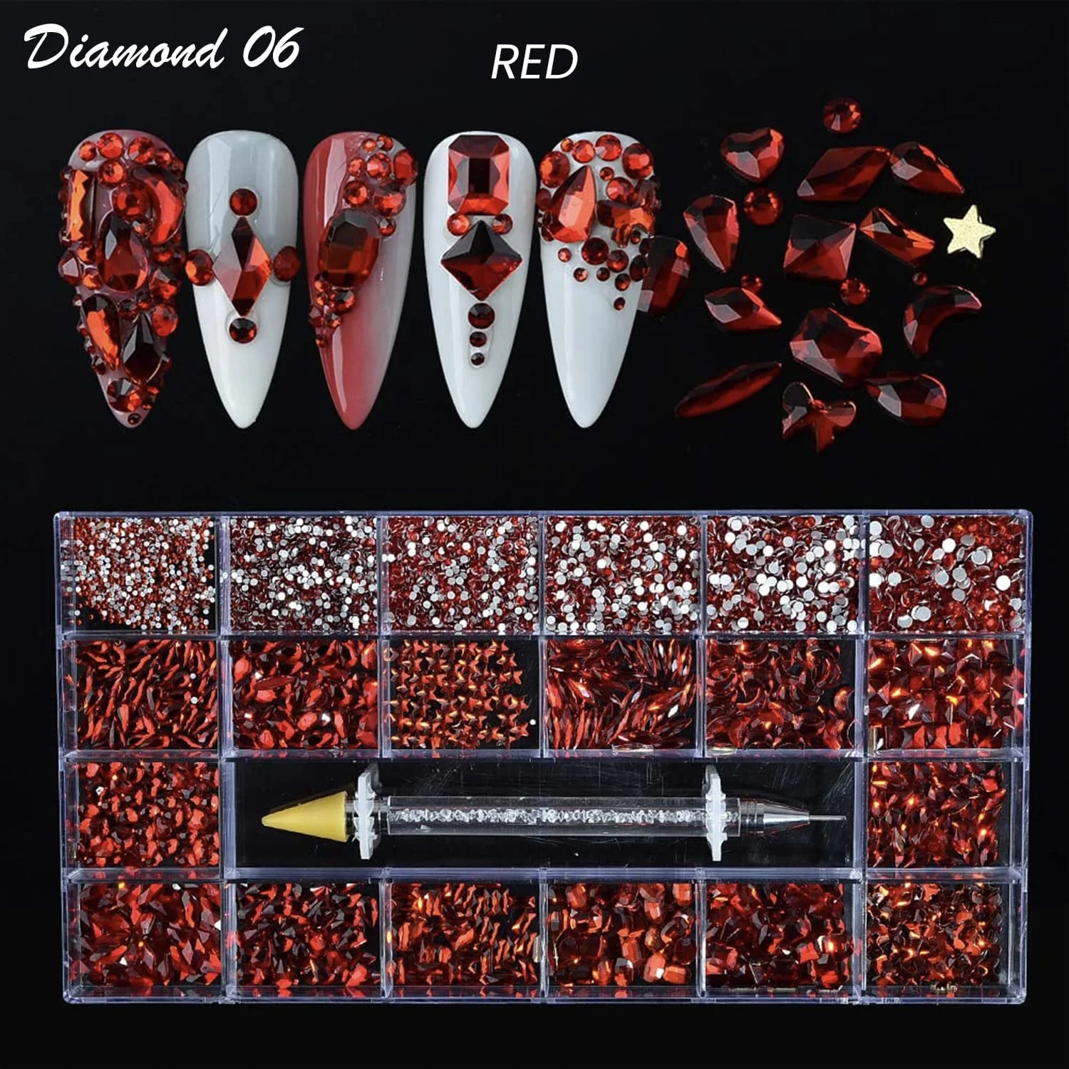 Diamond Box - Mixed  Shapes Rhinestone | 20 Shapes/Pack - Image 7