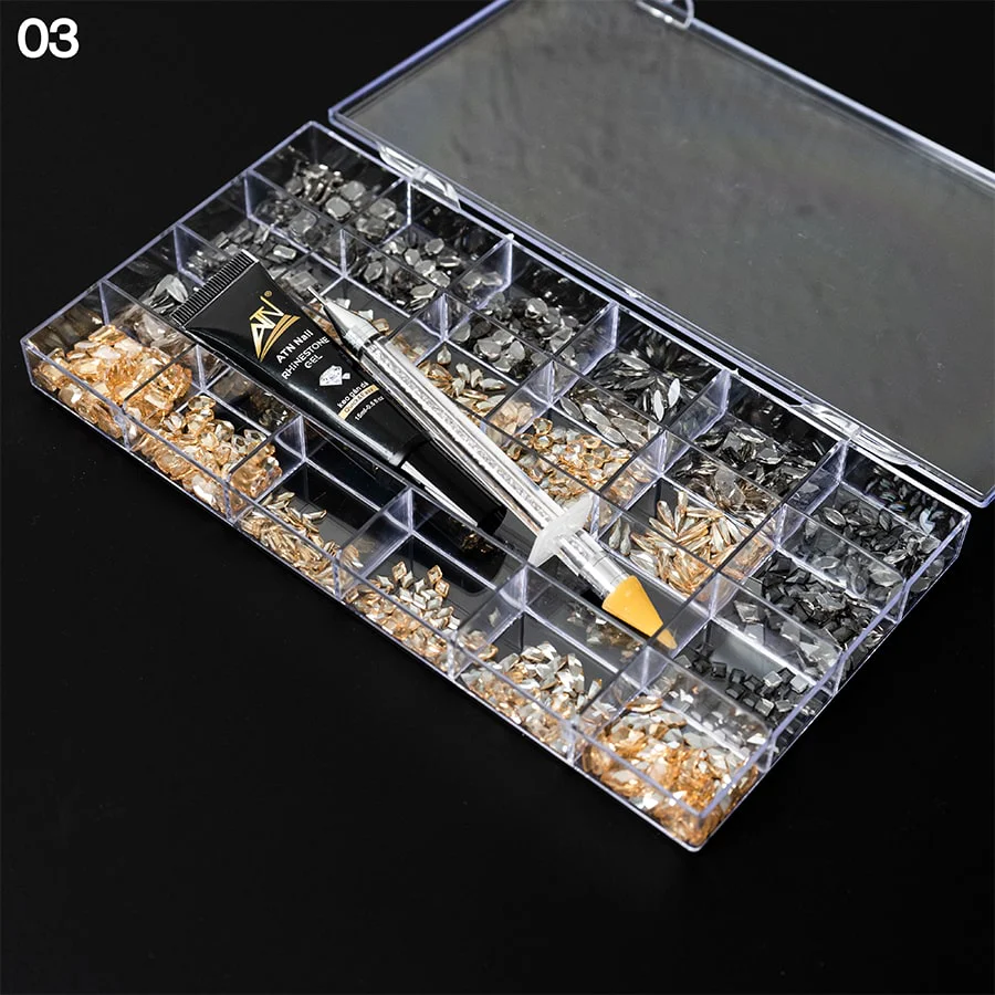 New Diamond box - Mixed Shapes Rhinestone | 20 Shapes/Pack - Image 5