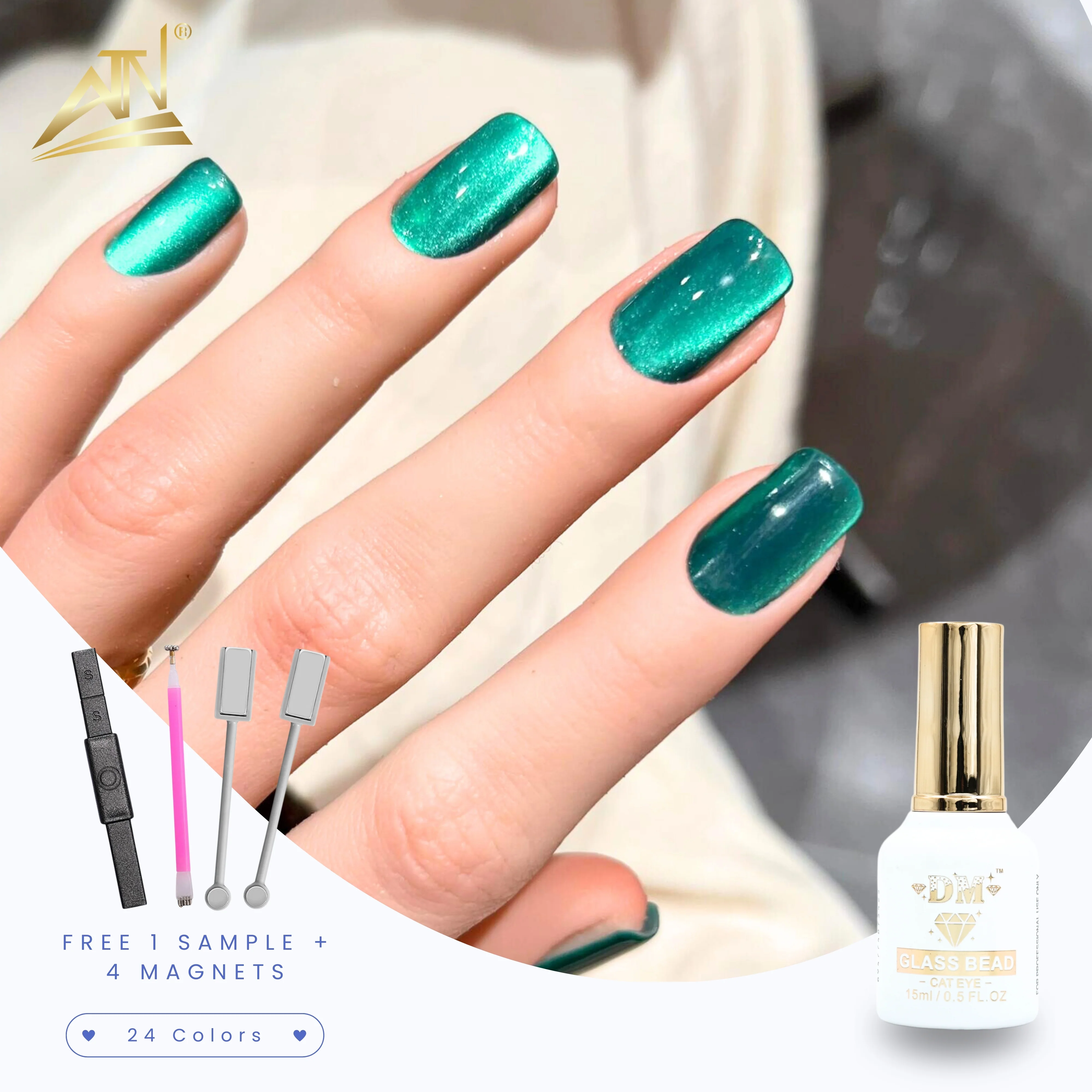 Glass Bead Cat Eye Gel Polish - Set 36 Colors | DM Collection - Image 3