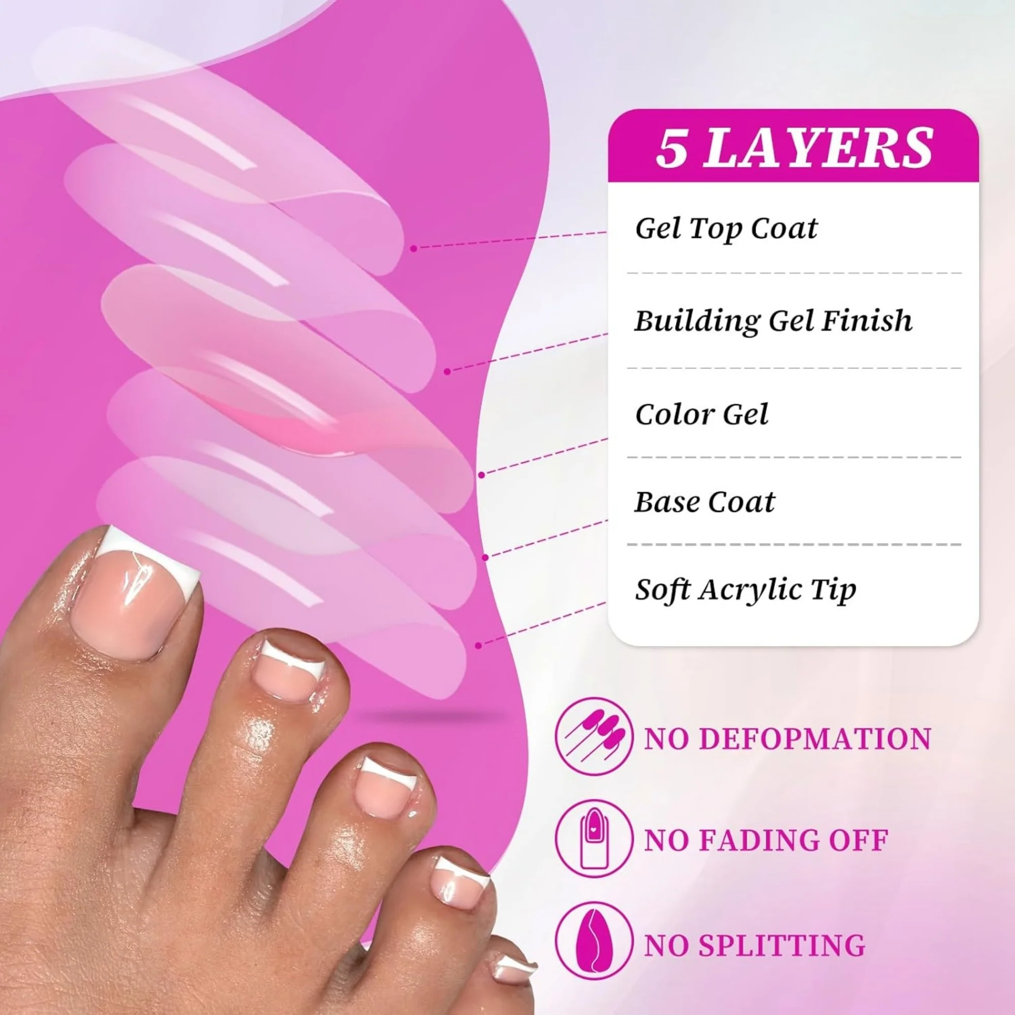 Extra Short Square Toe Nails Tips 120pcs - Image 2
