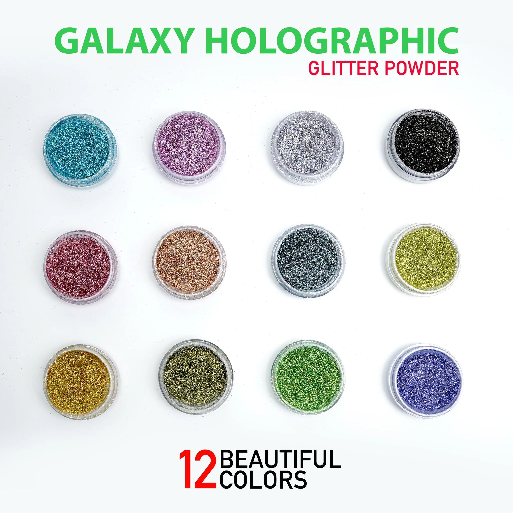 GLITTER - NEW ! ATN Galaxy Holographic Glitter | SET 12 COLORS - Image 2