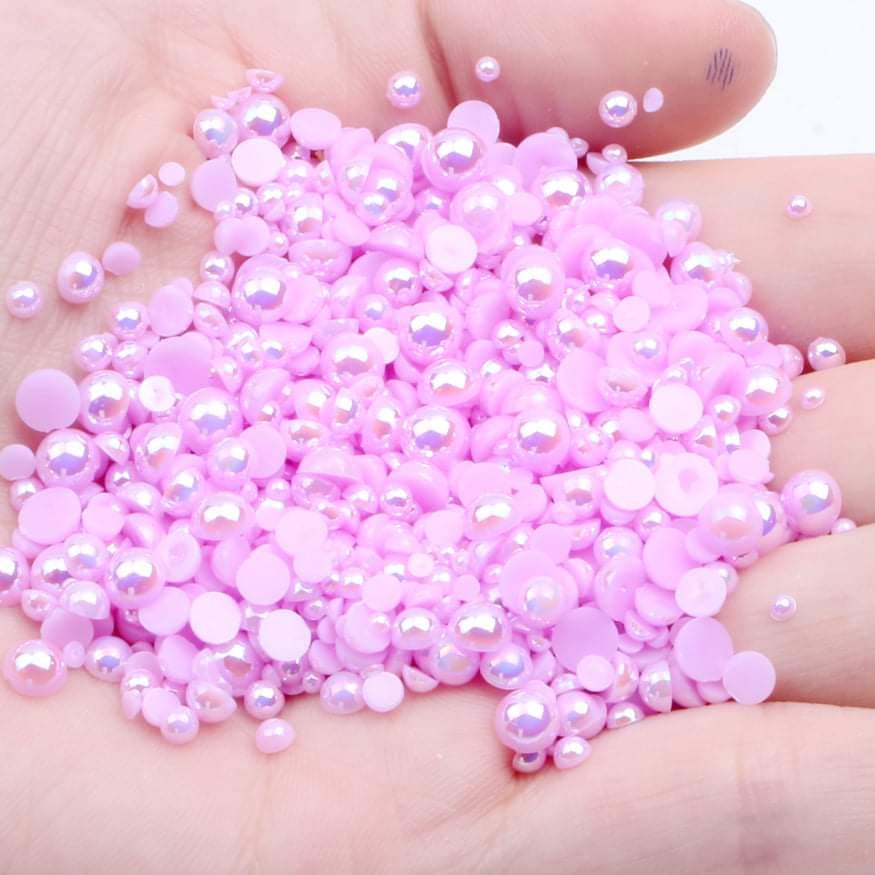 NAIL ART DESIGN - PEARL BEAD HALF FLAT BACK - Image 17