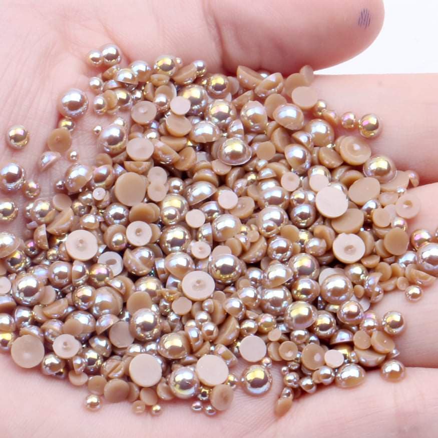 NAIL ART DESIGN - PEARL BEAD HALF FLAT BACK - Image 3
