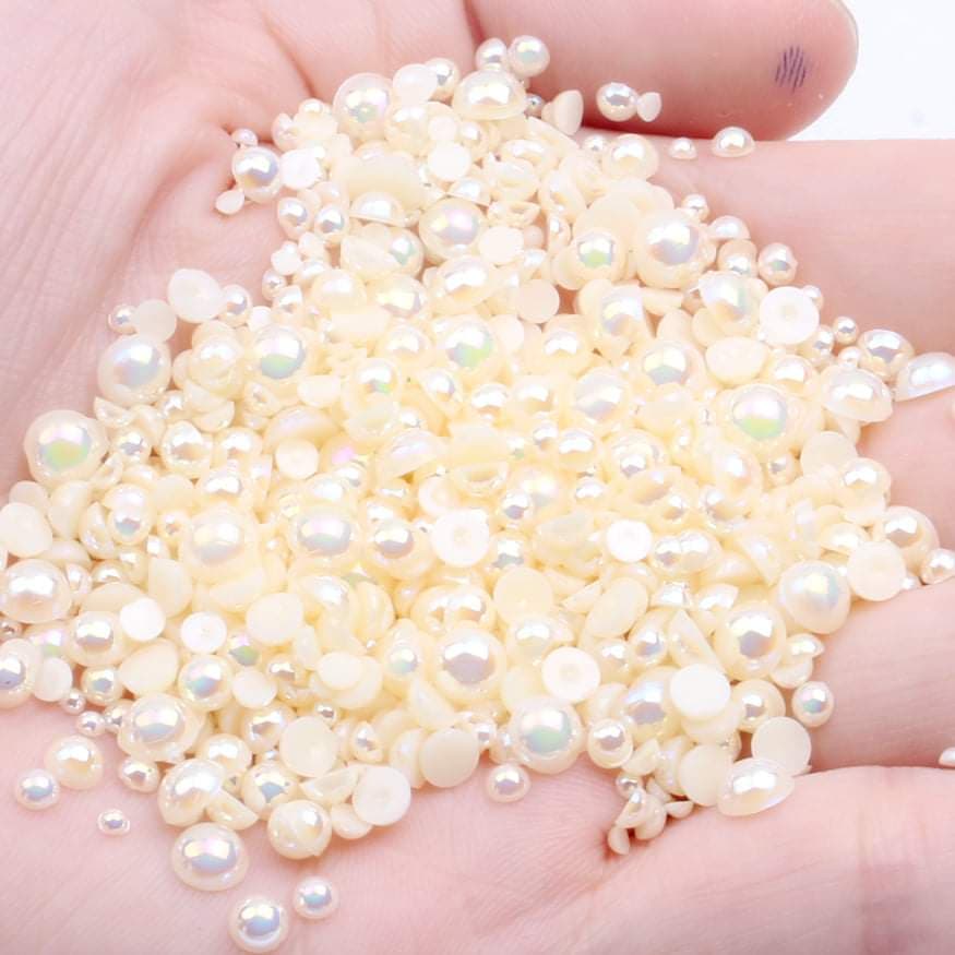 NAIL ART DESIGN - PEARL BEAD HALF FLAT BACK - Image 6