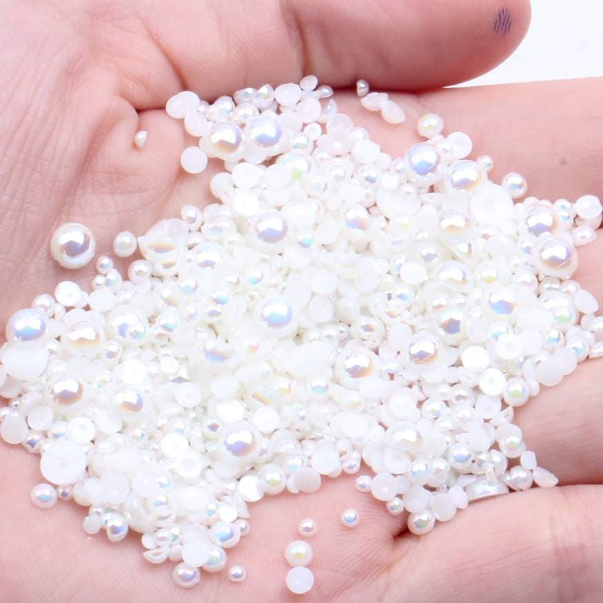 NAIL ART DESIGN - PEARL BEAD HALF FLAT BACK - Image 7