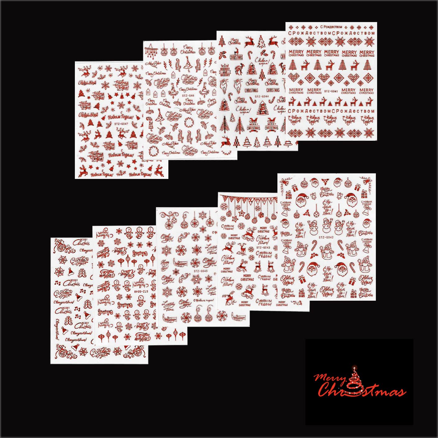 STICKER - CHRISTMAS RED | SET 9 PCS