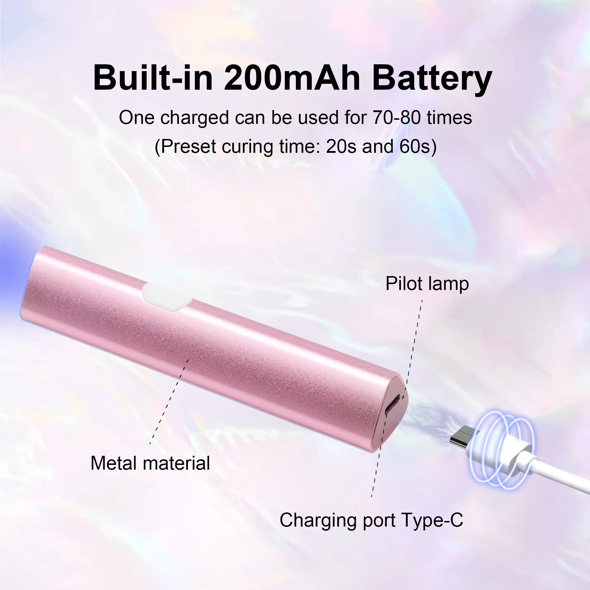 EXTENSION NAIL LAMP-NLY10 - Mini 3W UV LED Nail Lamp – Without LED Screen - With Magnetic - Image 4