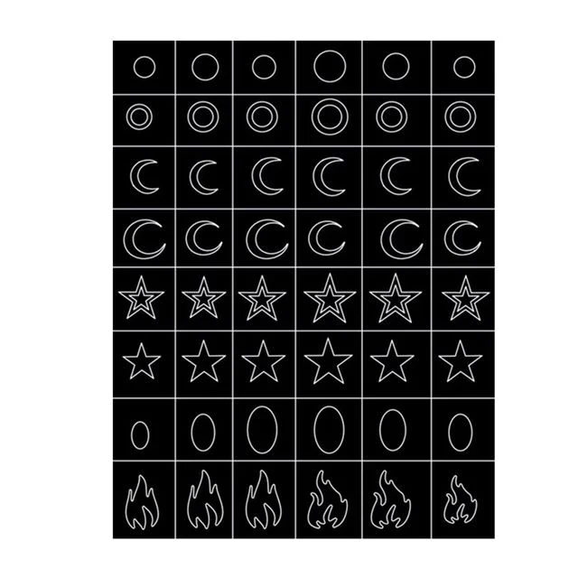 STICKER - Nail Art Airbrush Stencils - Set B | 4 pcs