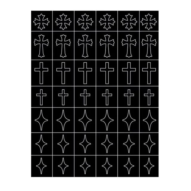 STICKER - Nail Art Airbrush Stencils - Set B | 4 pcs - Image 2
