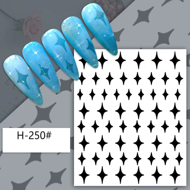 STICKER - Nail Art Airbrush Stencils - Set B | 4 pcs - Image 3