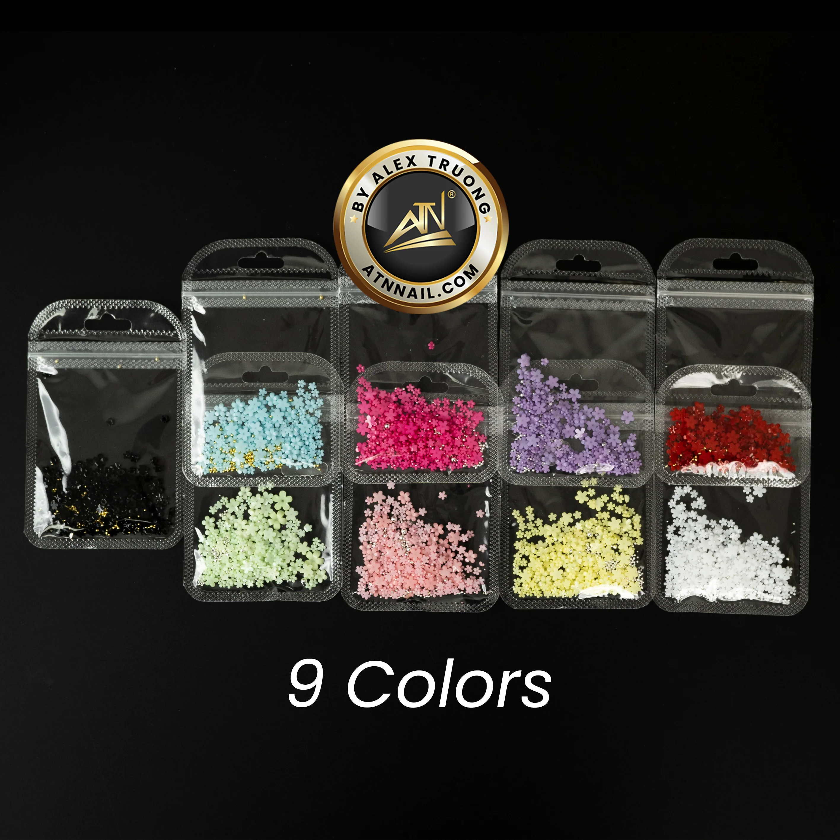 NAIL DECORATION - MULTI COLORS FLOWER SHAPED - Image 2