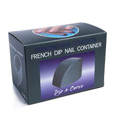 Nail Dipping Powder Container, FACPOET French Manicure Nail Art Smile Line Maker Nails Tips Guides Plastic Mold Tool