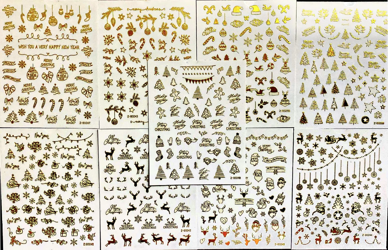 STICKER - CHRISTMAS GOLD 01 | SET 9 PCS - Image 2