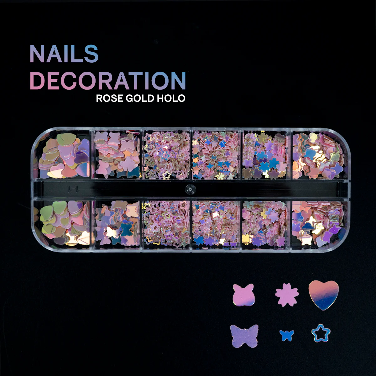 NAILS DECORATION - Multiple Shapes - Heart, Star, Letter, Alphabet, Leaf, Mickey Mouse, Round, Butterfly, Flower - Image 6