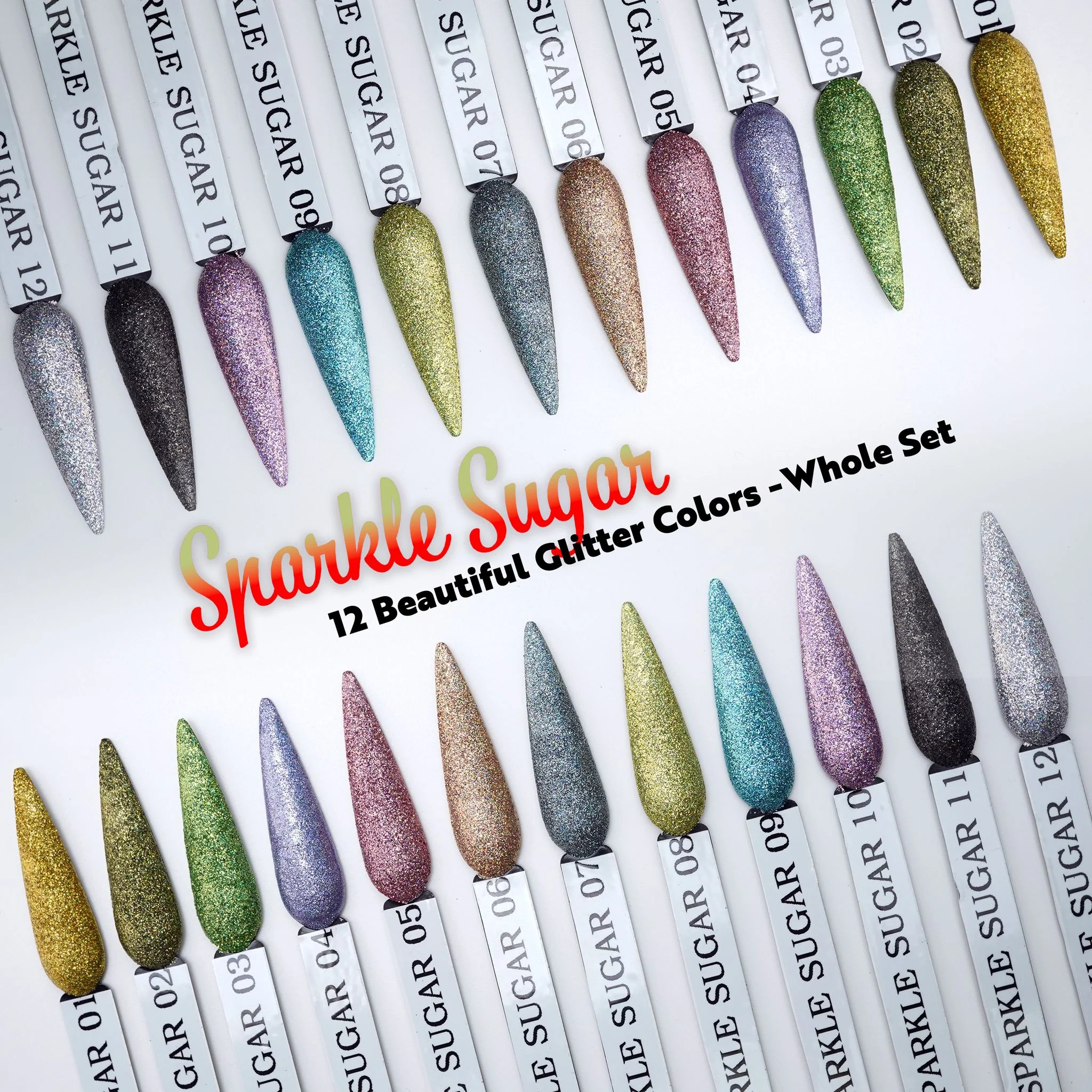 GLITTER - SPARKLE SUGAR SET 12 COLORS - Image 2