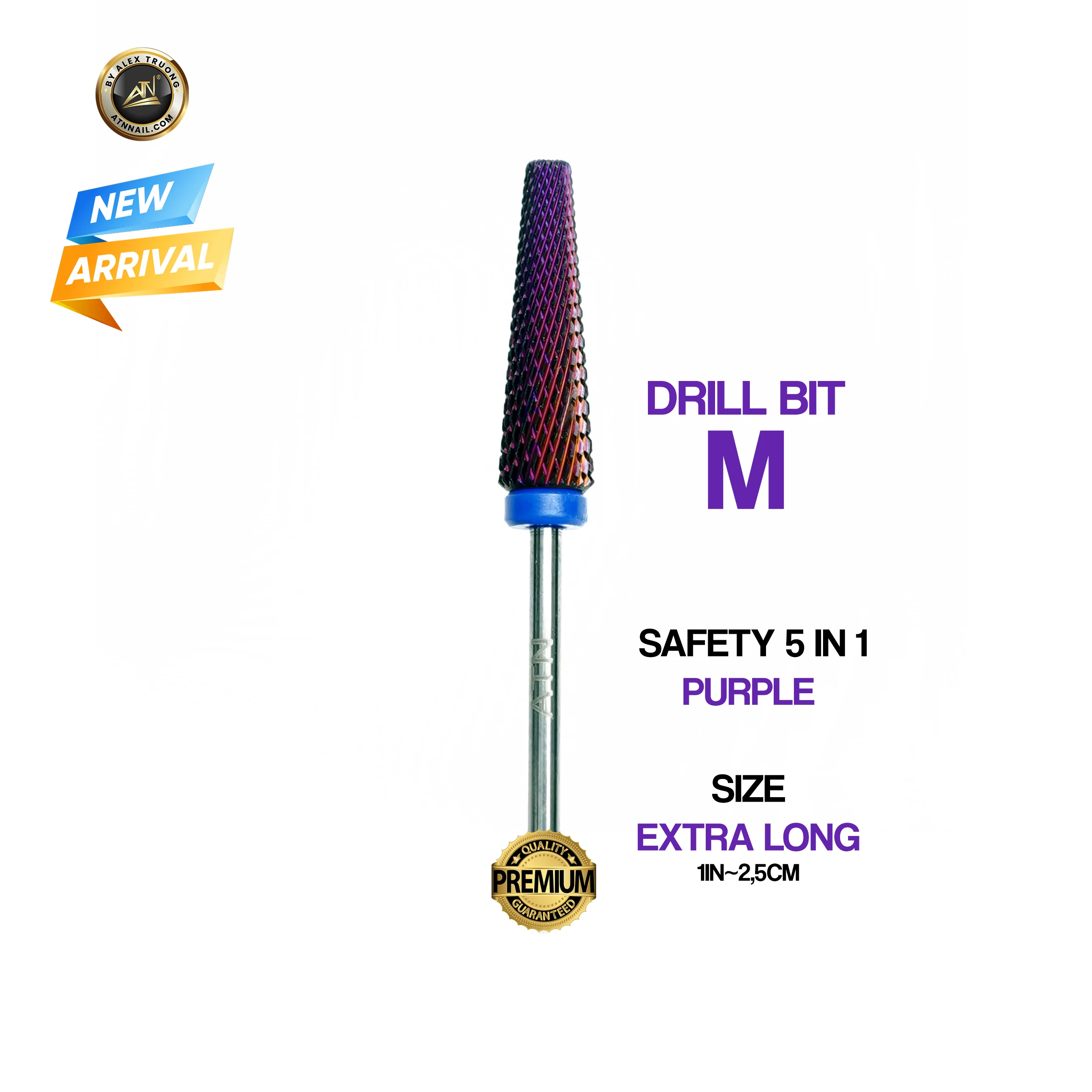 Drill Bit - Extra Long Safety 5 in 1 - Set 5pcs (Purple) - Image 3