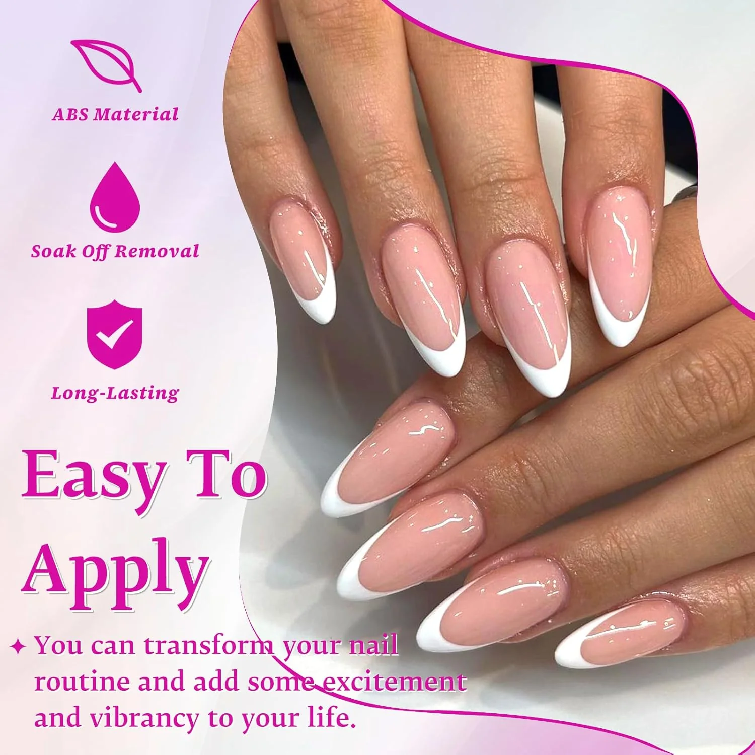 Short Almond French Nails Tips 120 pc - Image 4