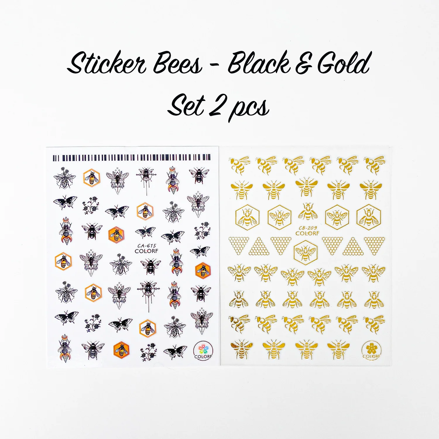 STICKER - BEES BLACK & GOLD | SET 2 PCS