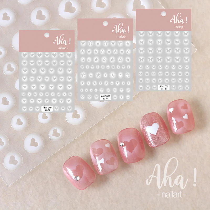 STICKER - White Smudge Translucent Gradient Nail Stickers | SET 3 PCS
