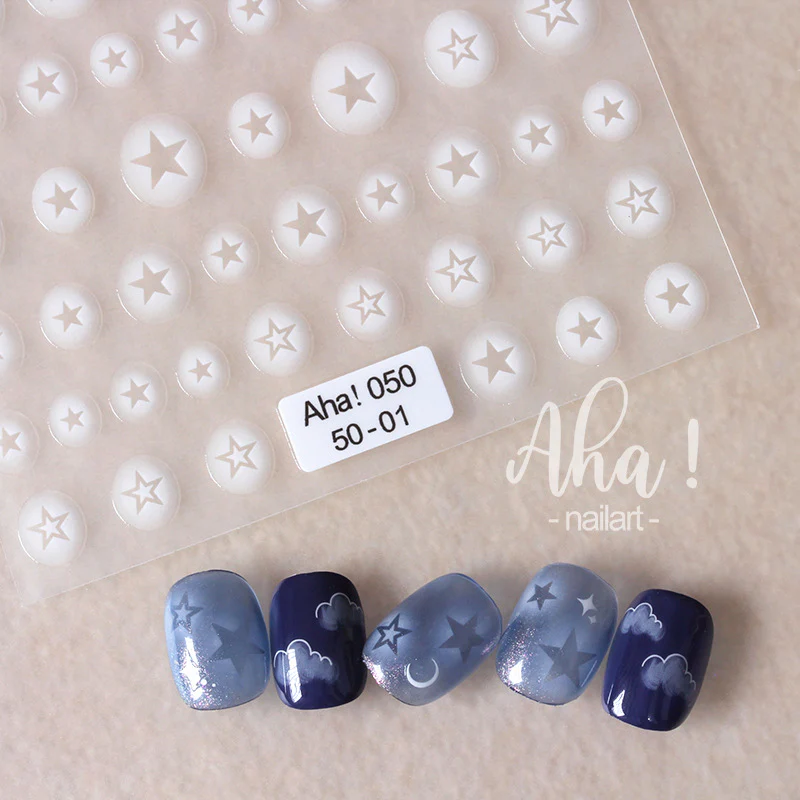 STICKER - White Smudge Translucent Gradient Nail Stickers | SET 3 PCS - Image 3