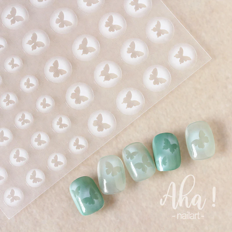 STICKER - White Smudge Translucent Gradient Nail Stickers | SET 3 PCS - Image 4